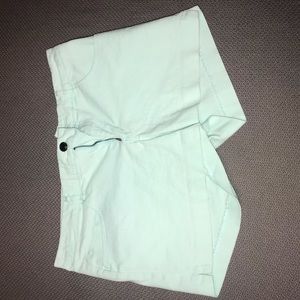Light blue pastel cargo shorts
